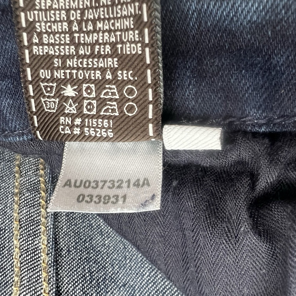 Seven 7 For All Mankind Jeans Skinny Bootcut Dark Wash Sz 26 Raw Hem Modified - Picture 13 of 16